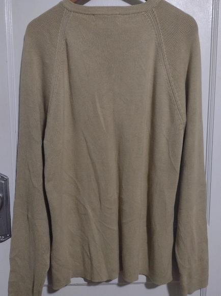 Y2K J Crew Men's Henley Shirt Dark Beige Large - Picture 4 of 7